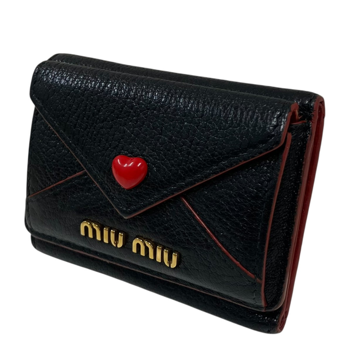 MIU MIU MADRAS LOVE 3つ折り財布 古着・中古-1枚目のアイテム画像
