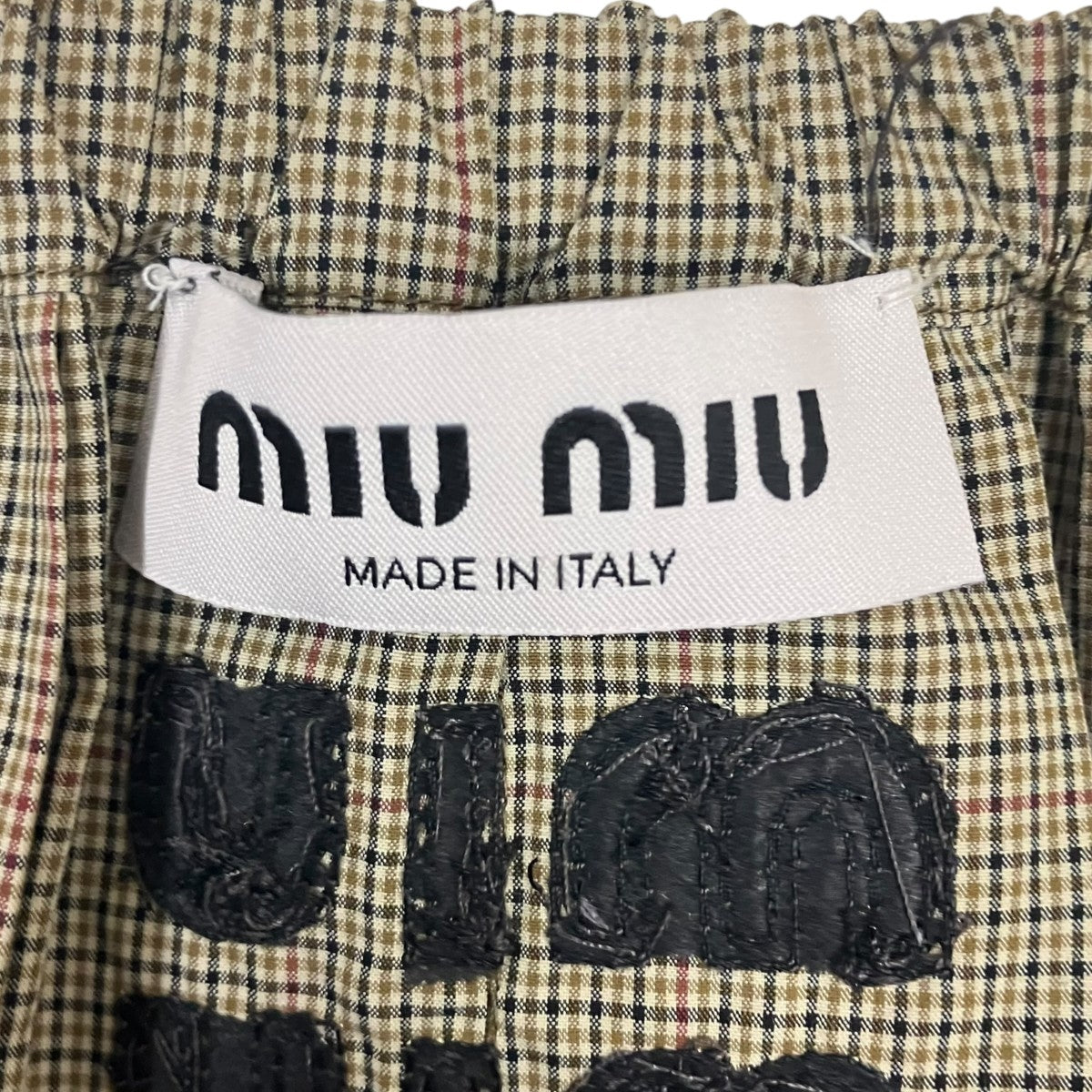 MIU MIU チェックスカート 古着・中古-4枚目のアイテム画像