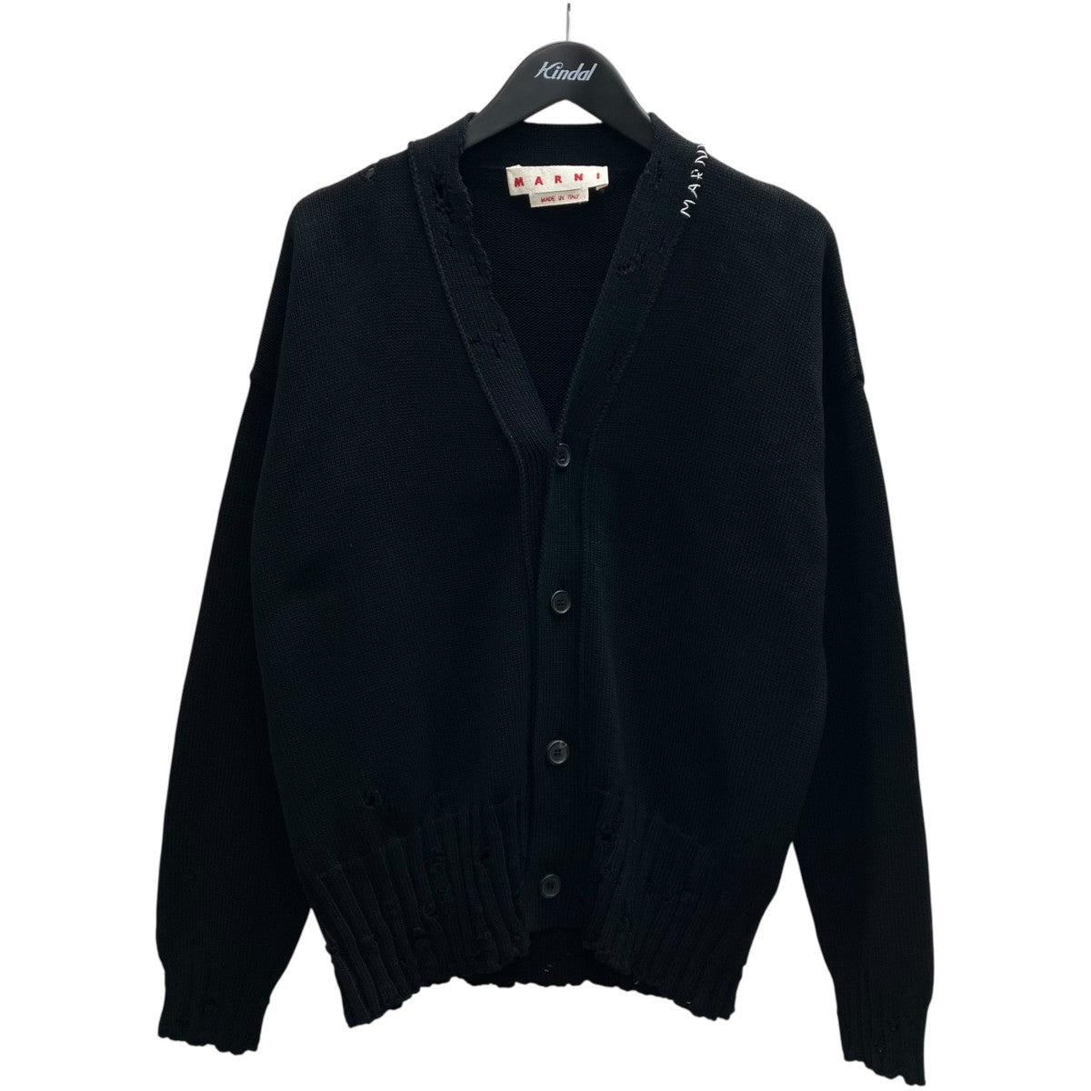MARNI 25AW コットンニットダメージカーディガン 古着・中古-1枚目のアイテム画像