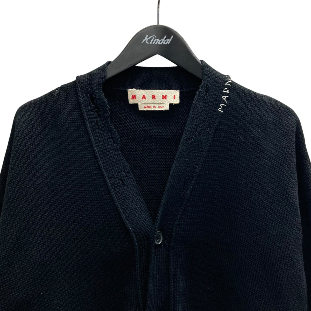 MARNI 25AW コットンニットダメージカーディガン 古着・中古-3枚目のアイテム画像