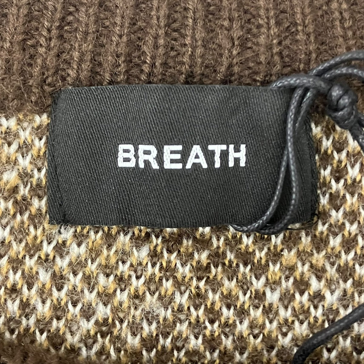 BREATH ANGEL SCRIPT LOGO MOHAIR KNIT BRW クルーネックニット 古着・中古-6枚目のアイテム画像