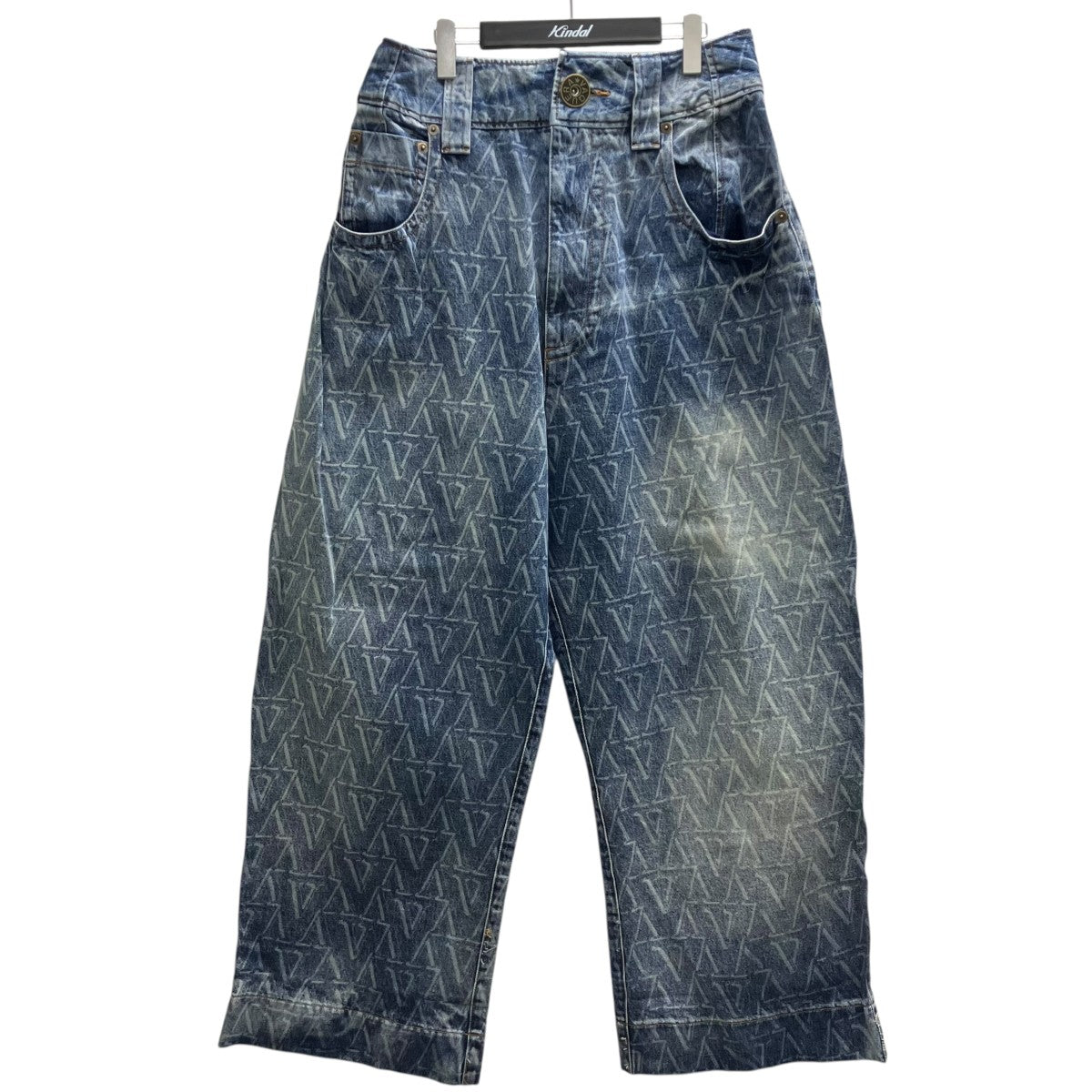 VAQUERA 総柄ワイドデニムパンツ 古着・中古-1枚目のアイテム画像