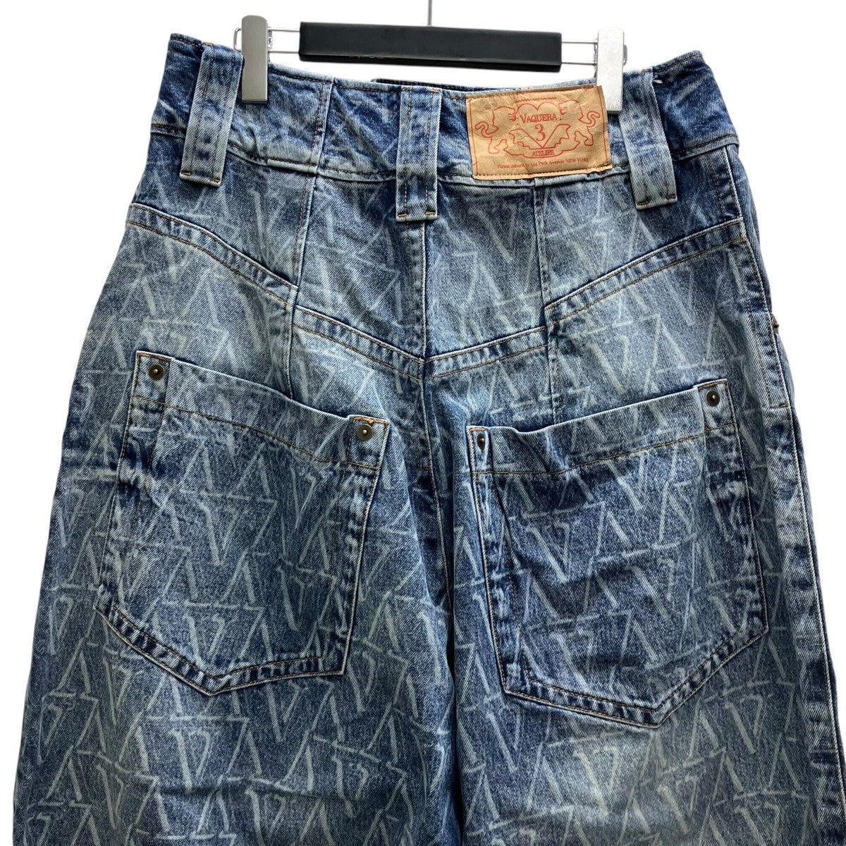 VAQUERA 総柄ワイドデニムパンツ 古着・中古-4枚目のアイテム画像