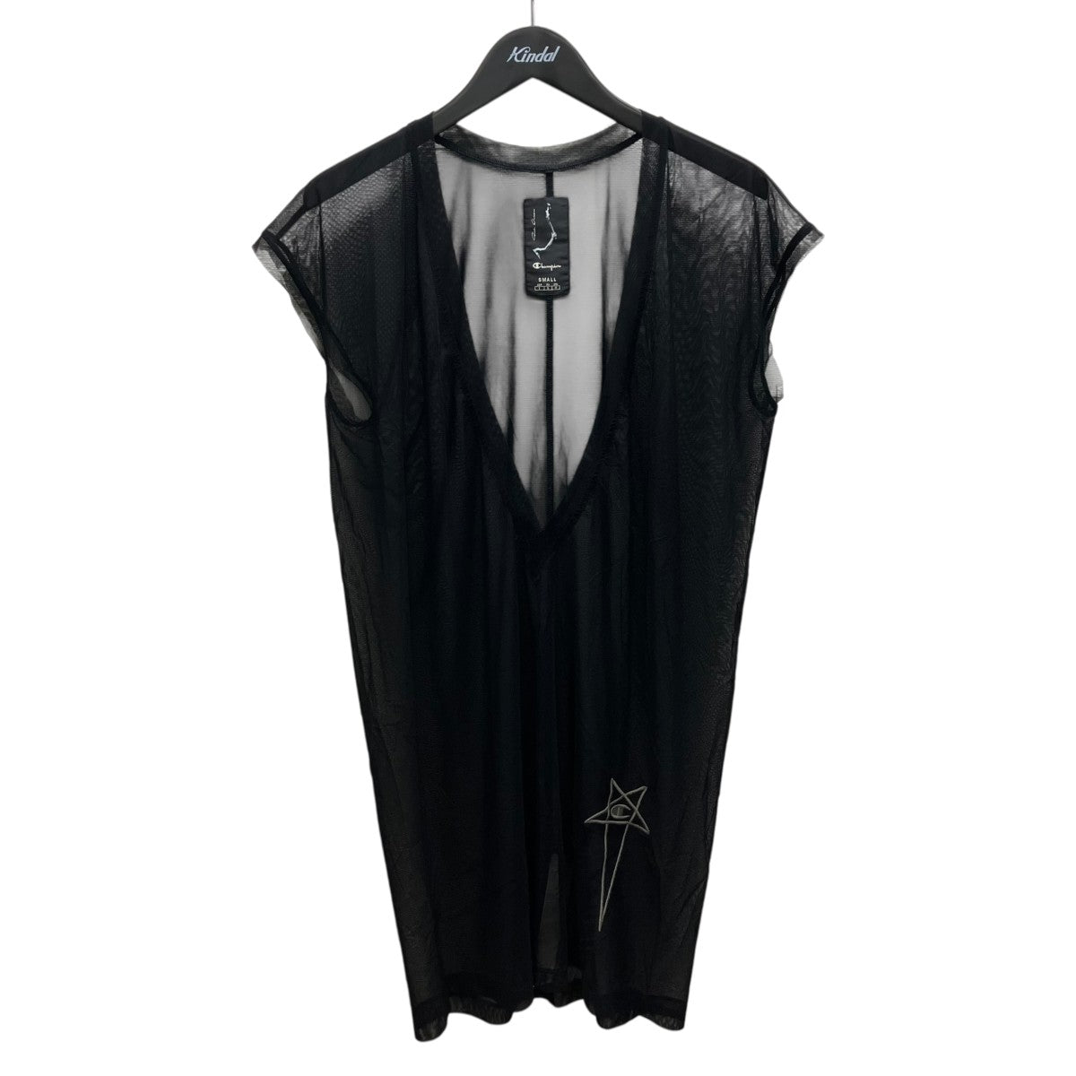 RICK OWENS×Champion メッシュVネックカットソー 古着・中古-1枚目のアイテム画像