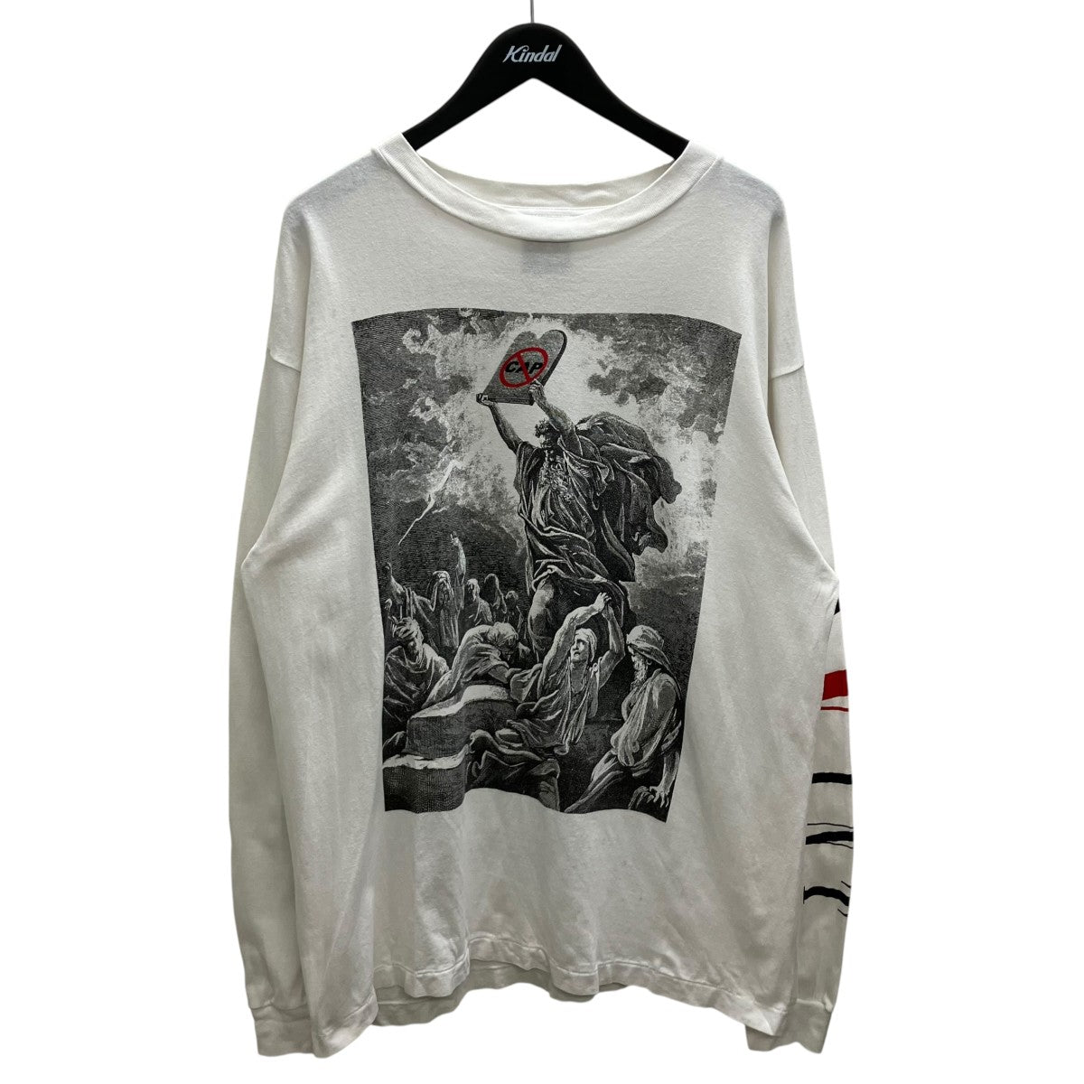 SAINT MICHAEL LS TEE VLONE WHITE プリントロングスリーブカットソー 古着・中古-1枚目のアイテム画像