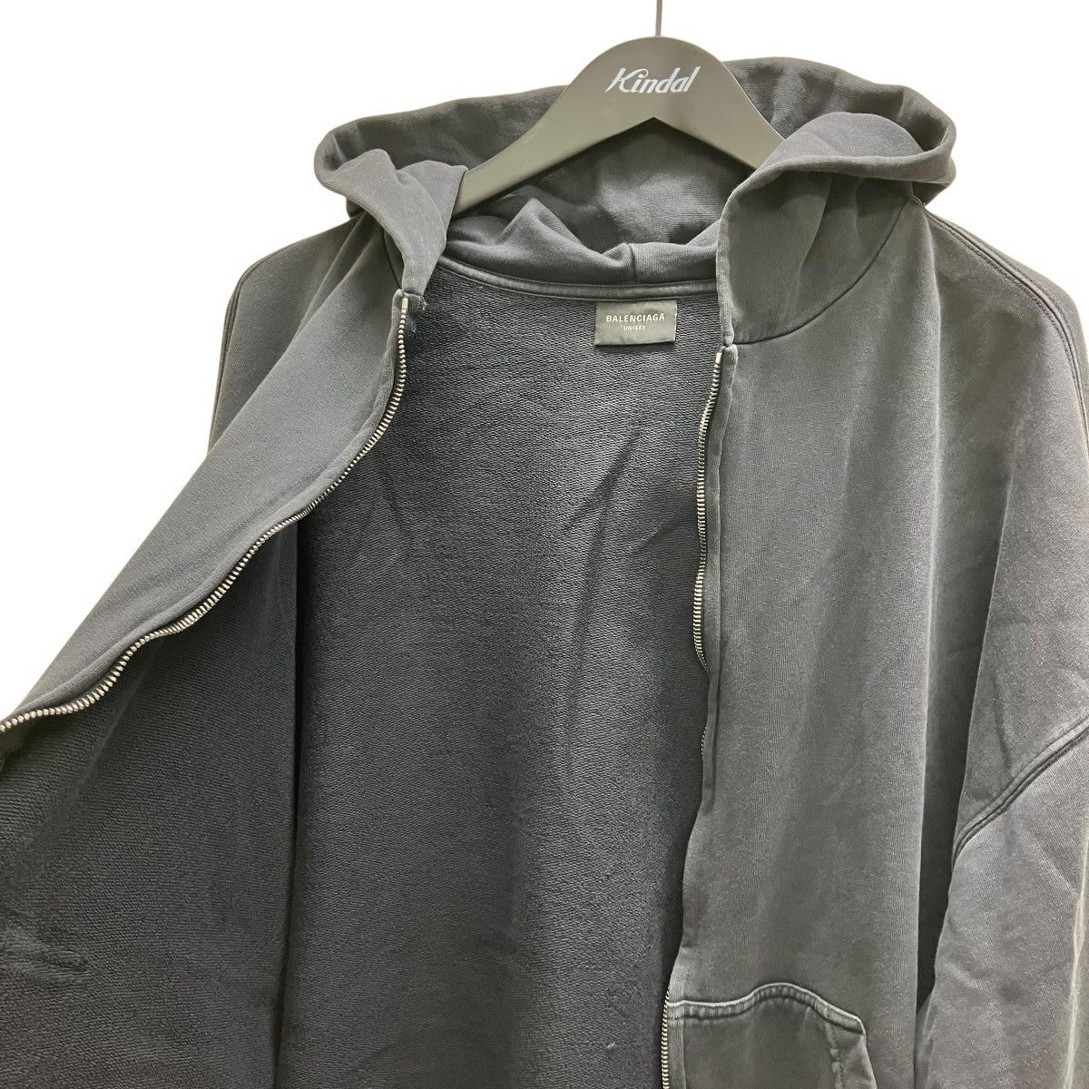 BALENCIAGA OFFSHORE ZIP UP HOODIEダブルジップフーディ 古着・中古-5枚目のアイテム画像