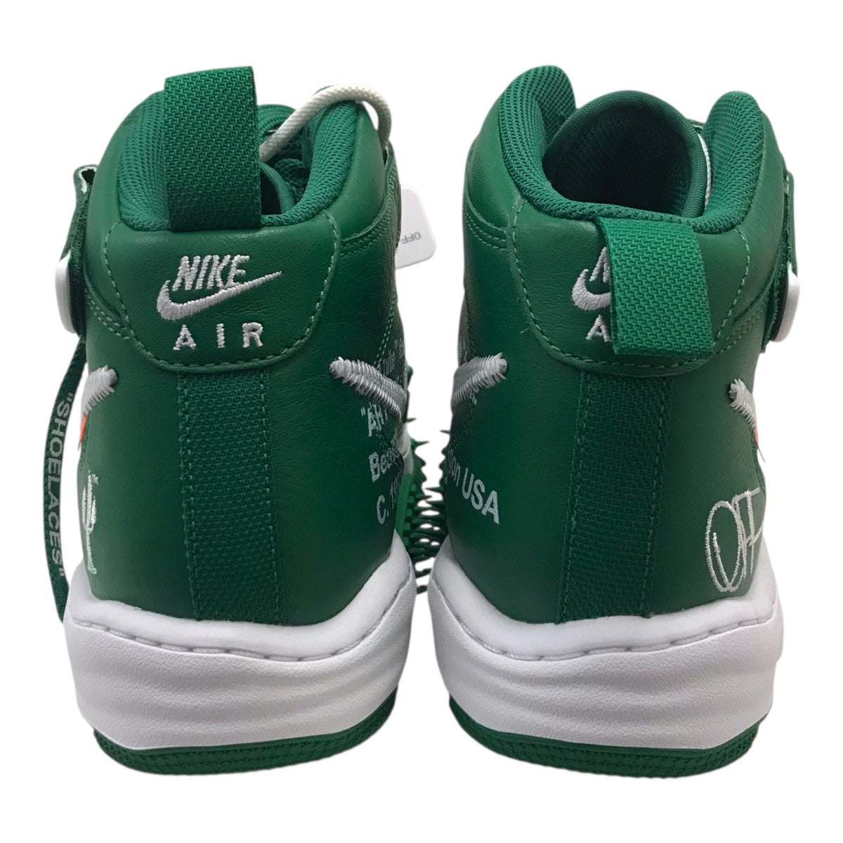 NIKE×OFFWHITE Air Force 1 Mid SP LTHR Pine Green ハイカットスニーカー 古着・中古-4枚目のアイテム画像