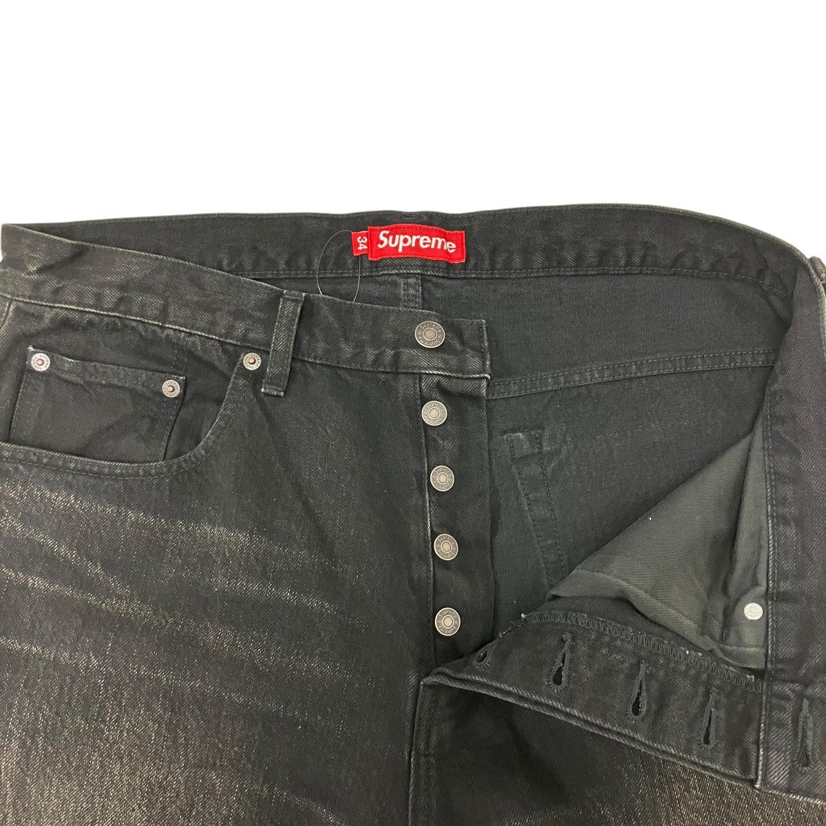 Supreme 25SSDistressed Loose Fit Selvedge Jeanデニムパンツ 古着・中古-5枚目のアイテム画像