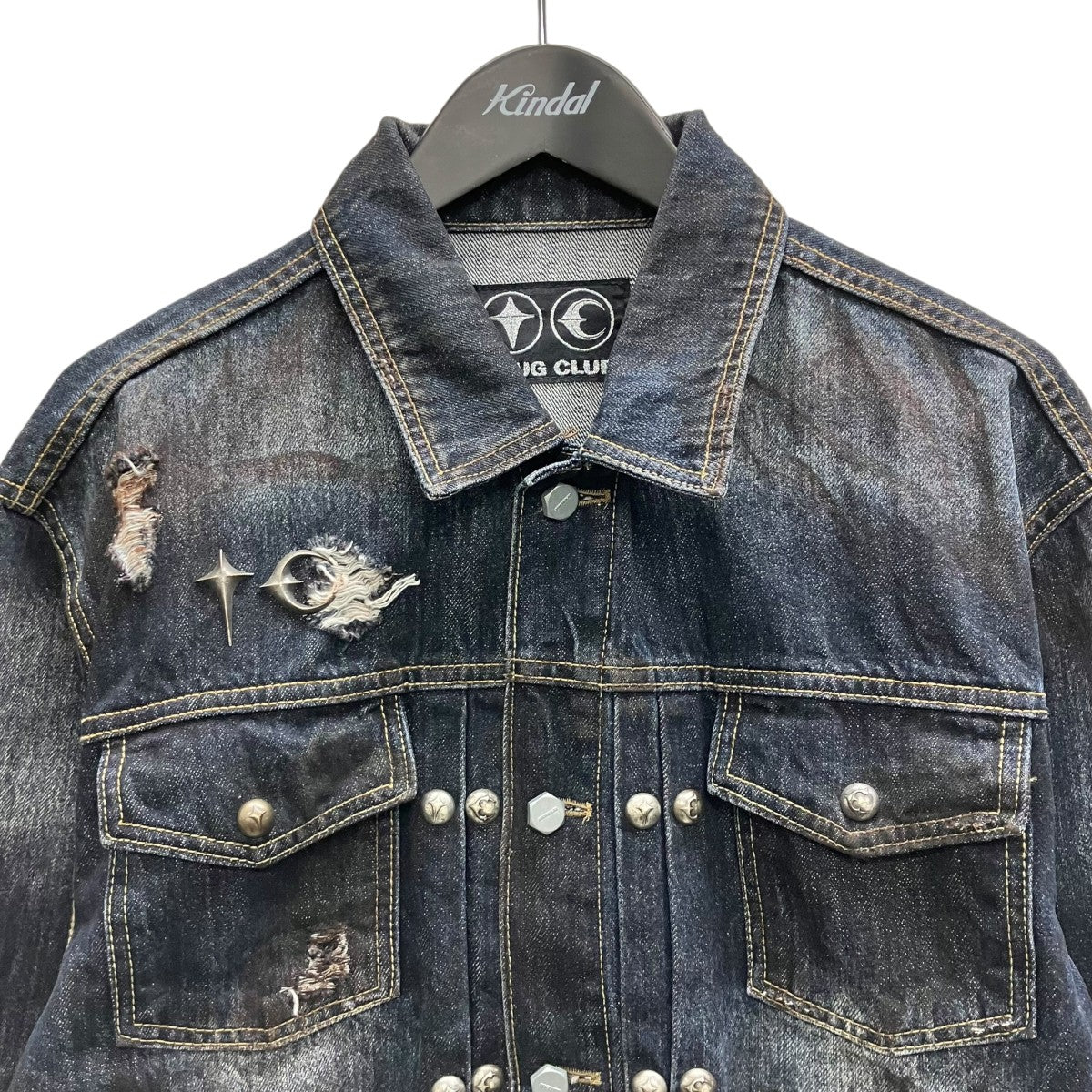 THUG CLUB THUG CLUB BURN DOWN DENIM JACKET デニムジャケット 古着・中古-2枚目のアイテム画像