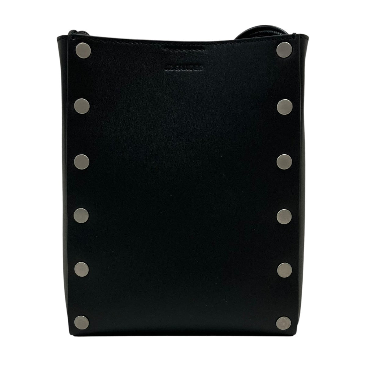 TANGLE SM FLAT RIVETS   BLACK カウレザーショルダーバッグ