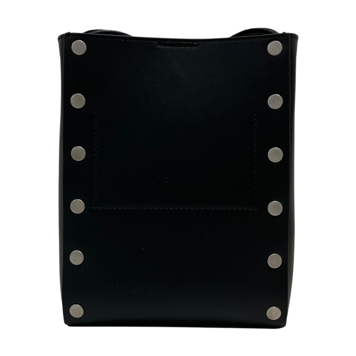 TANGLE SM FLAT RIVETS   BLACK カウレザーショルダーバッグ