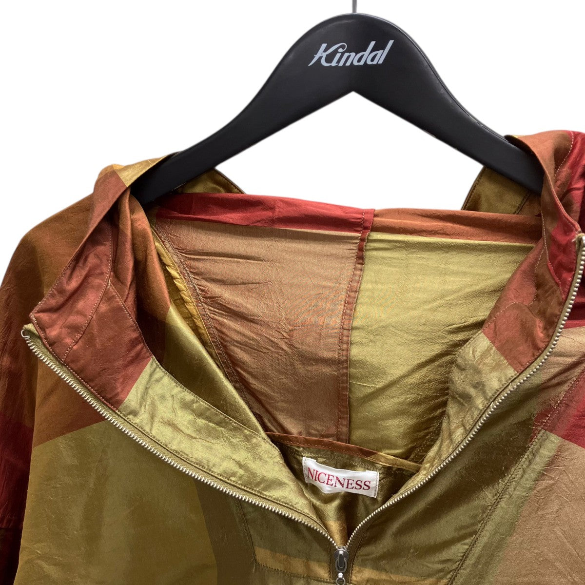 25SS BUCKLER シルクチェックアノラックパーカー