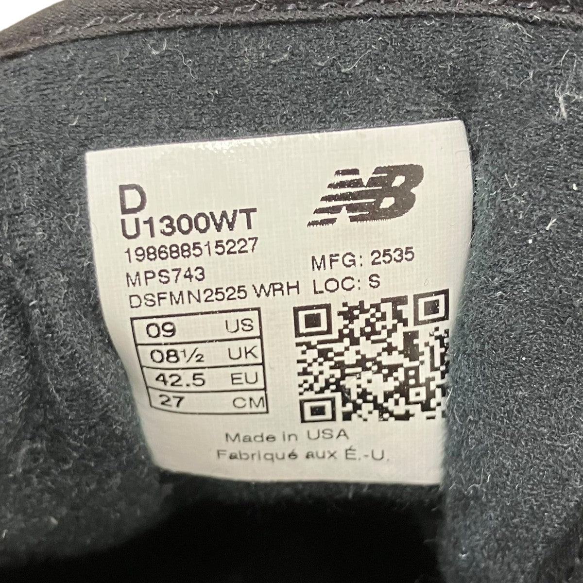 WTAPS×NEW BALANCE 1300 Made in USA Black White ローカットスニーカー 古着・中古-7枚目のアイテム画像