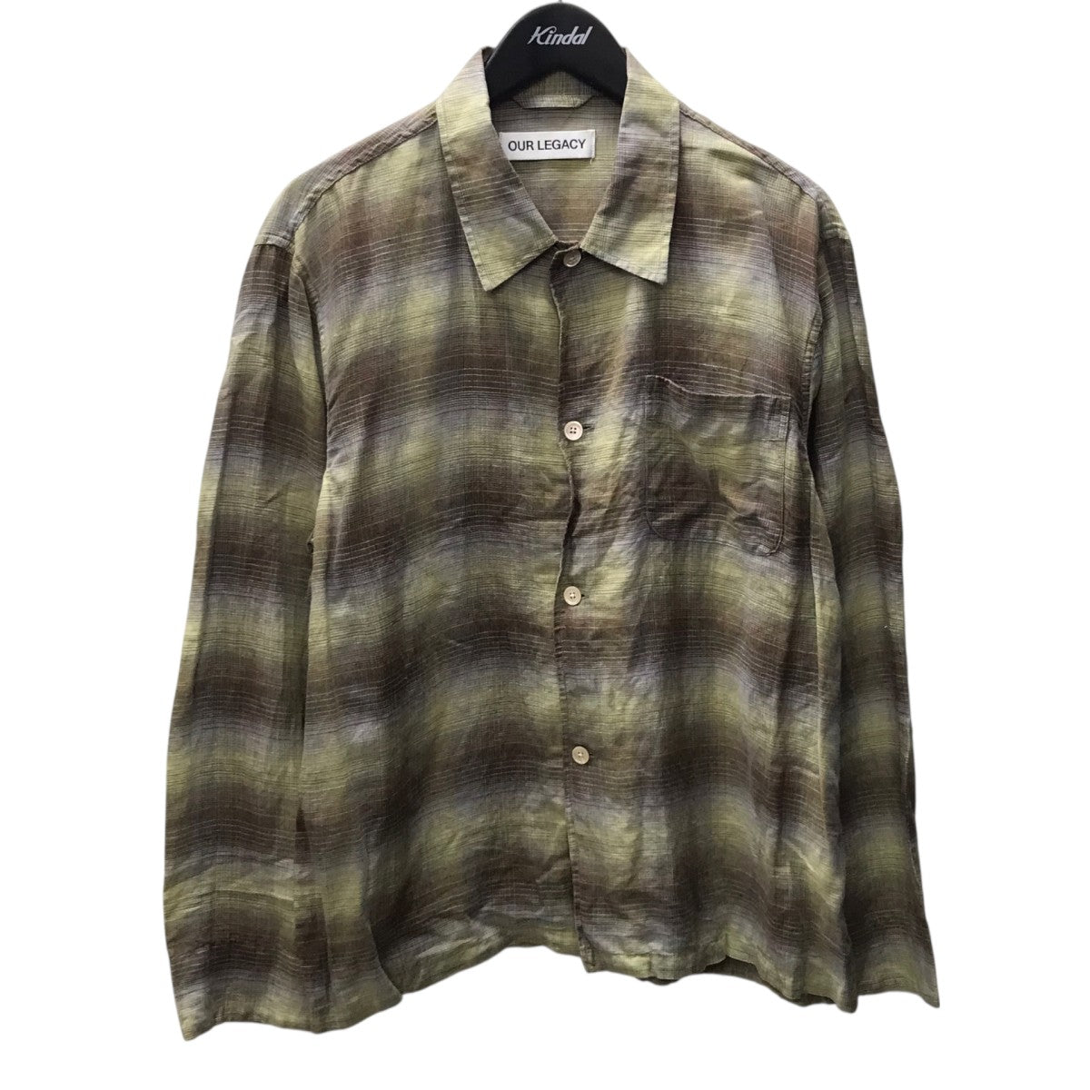 OUR LEGACY BOX SHIRT Murky Static Summer Weave チェックシャツ