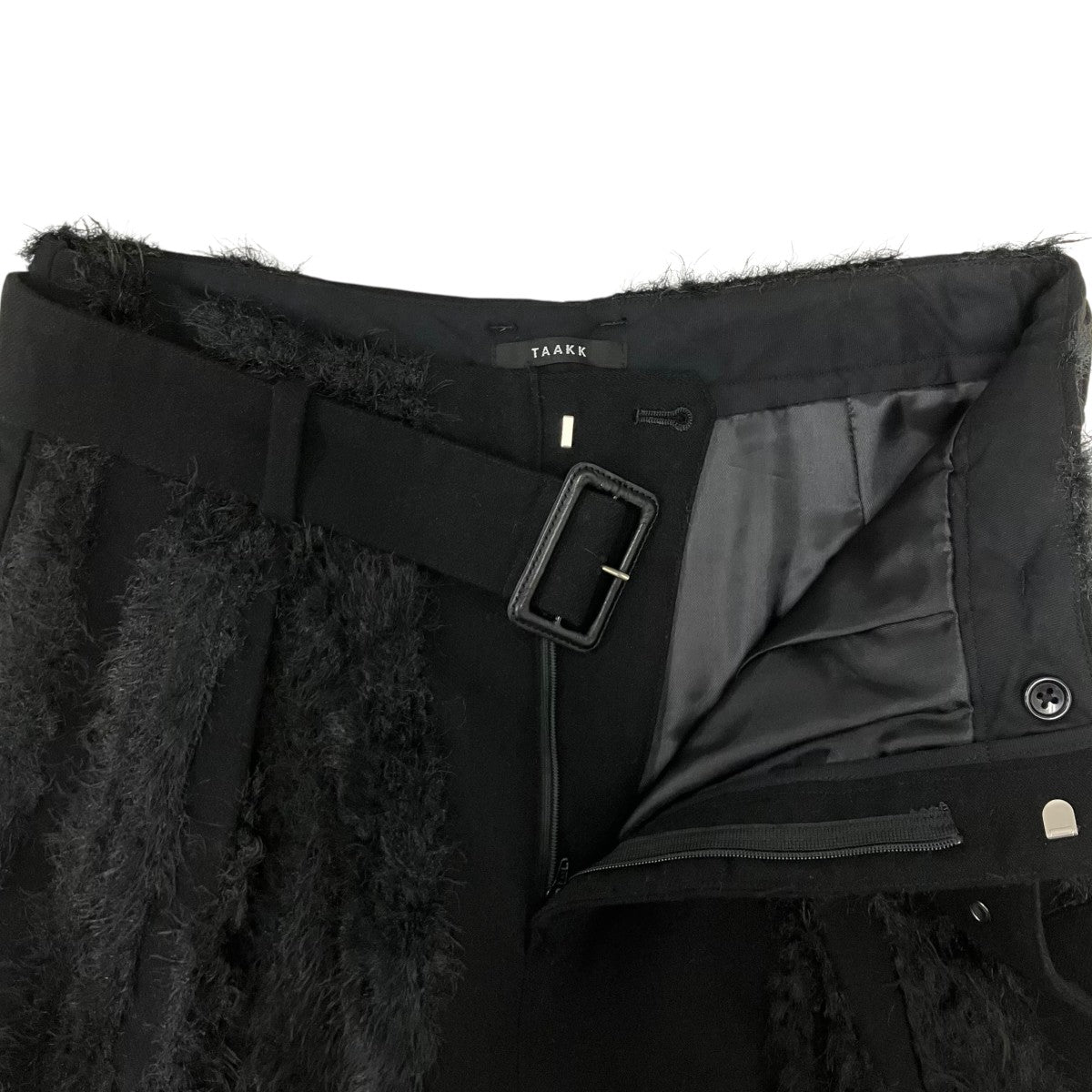 25AW FUR TWEED BELT PANTS ファーベルトパンツ