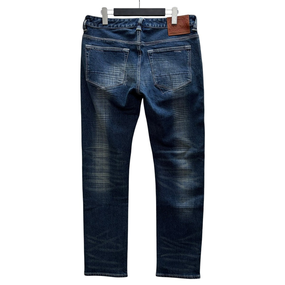 EVISU ウォッシュド手描き千鳥格子大黒プリント スリムフィット ジーンズ 古着・中古-2枚目のアイテム画像
