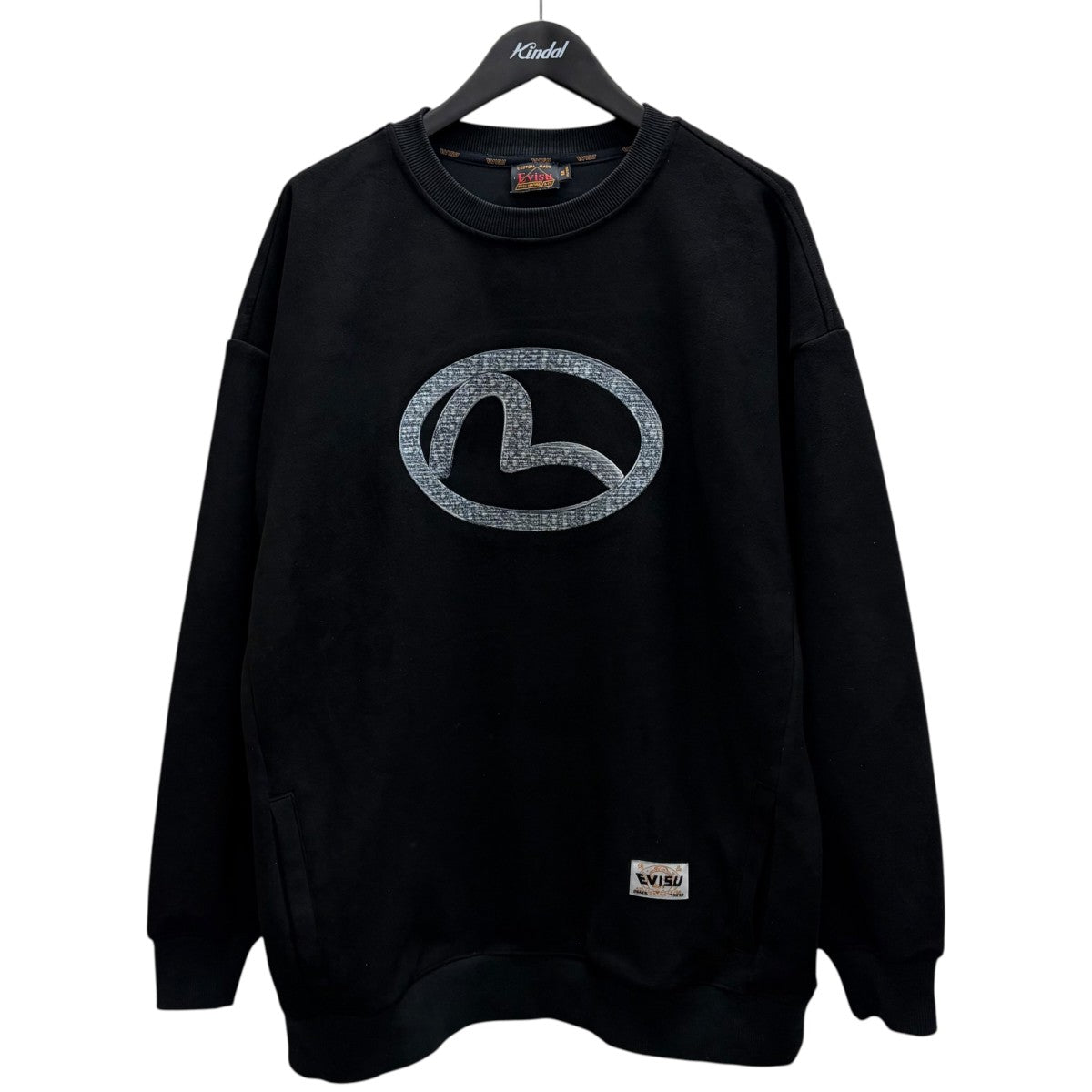 EVISU フェイクダイアモンドカモメ刺繍のルーズフィットスウェットシャツ 古着・中古-1枚目のアイテム画像