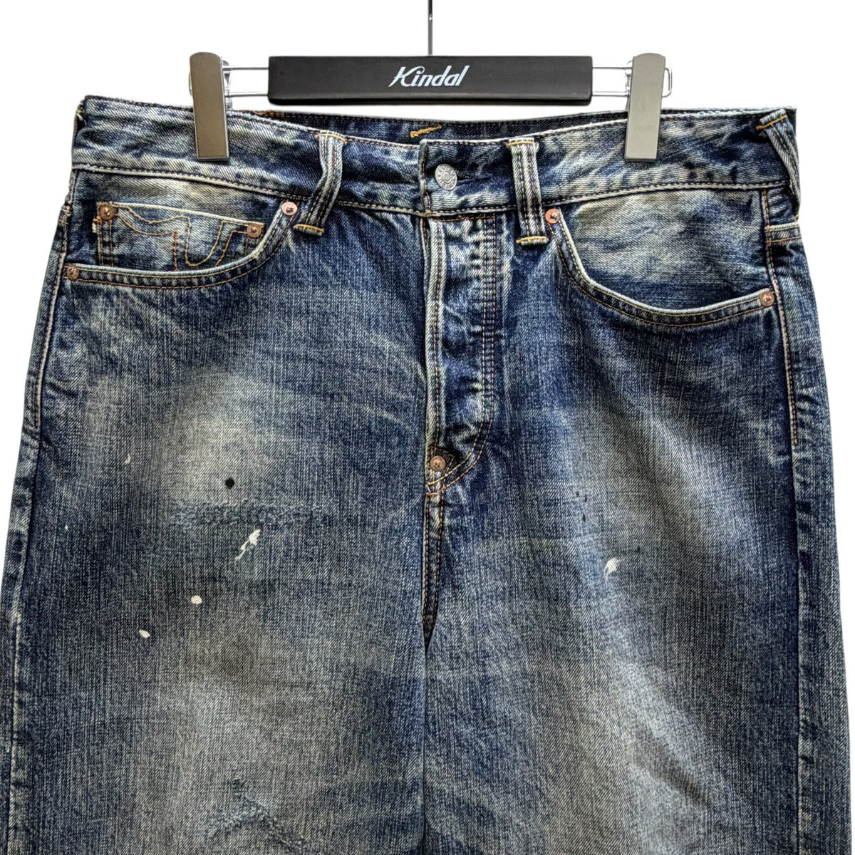 EVISU 7ポケットデザイン ヴィンテージウォッシュルーズフィットジーンズ 古着・中古-3枚目のアイテム画像