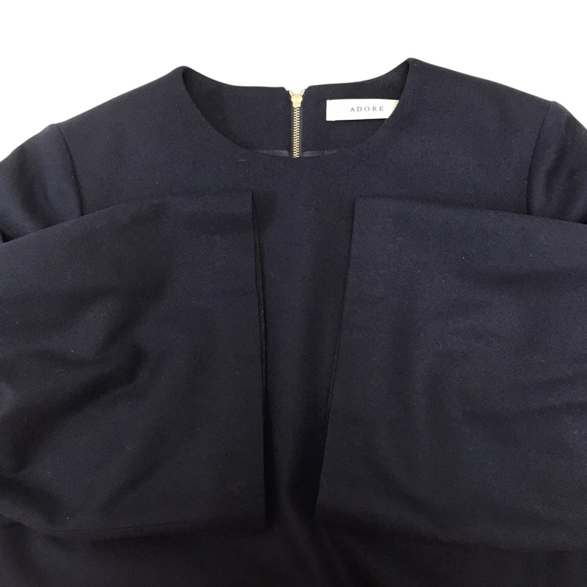 ADORE ライトフラノリボンスリーブワンピース 古着・中古-4枚目のアイテム画像