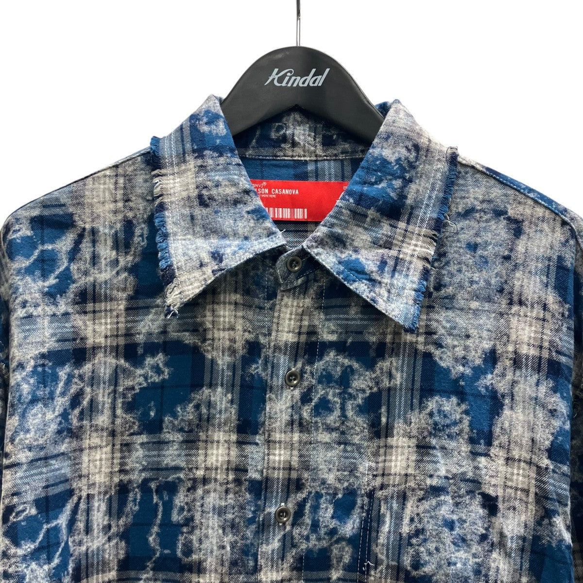 MAISON CASANOVA 加工チェックシャツ 古着・中古-3枚目のアイテム画像