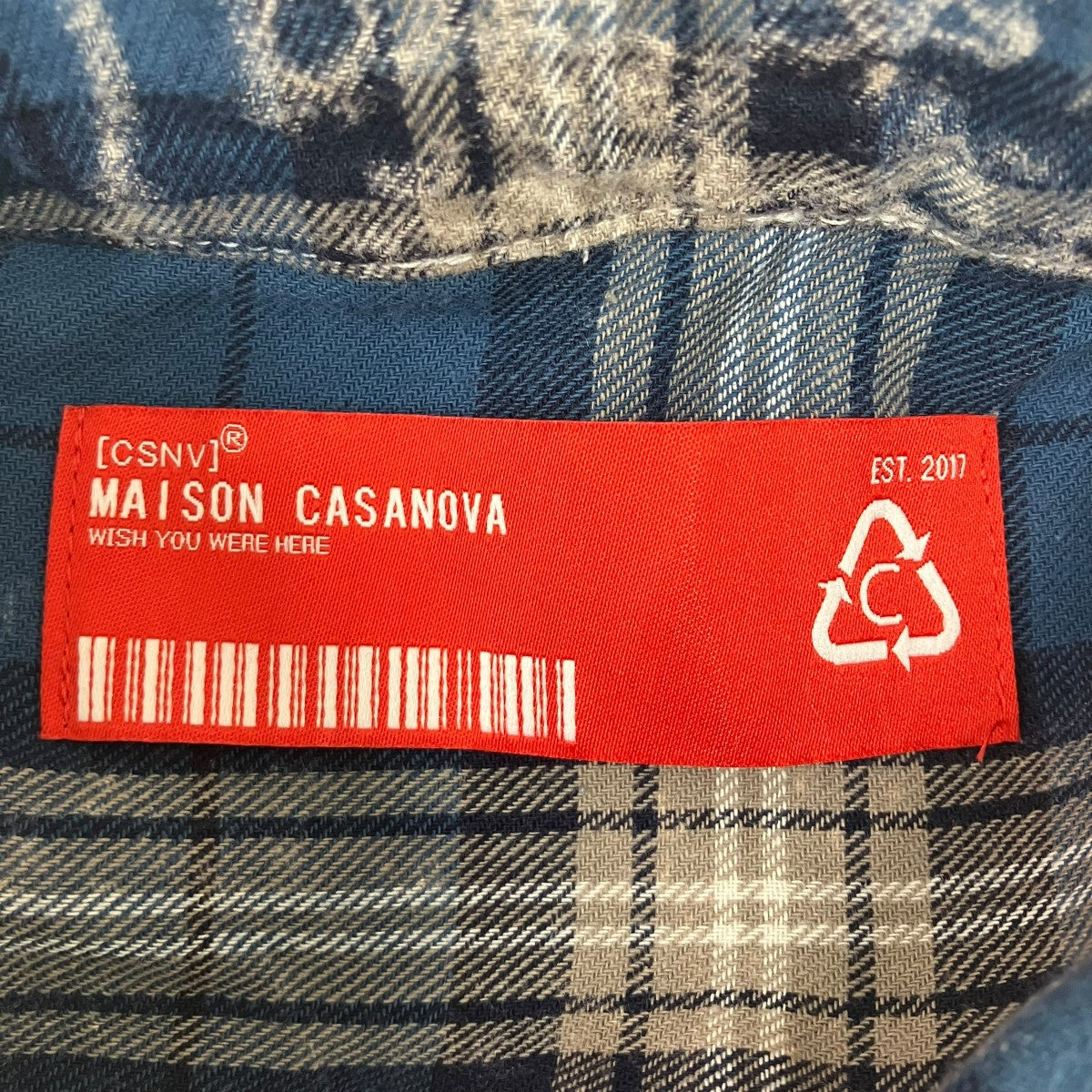 MAISON CASANOVA 加工チェックシャツ 古着・中古-5枚目のアイテム画像