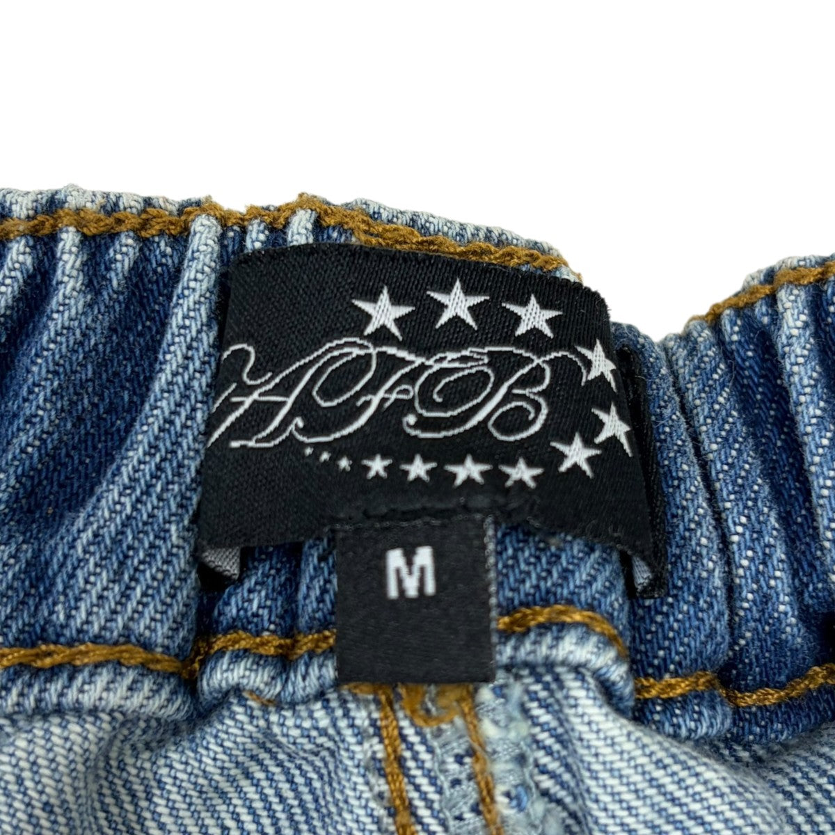 AFB STUDDED WIDE SHORTSサイドスタッズデニムショートパンツ 古着・中古-4枚目のアイテム画像