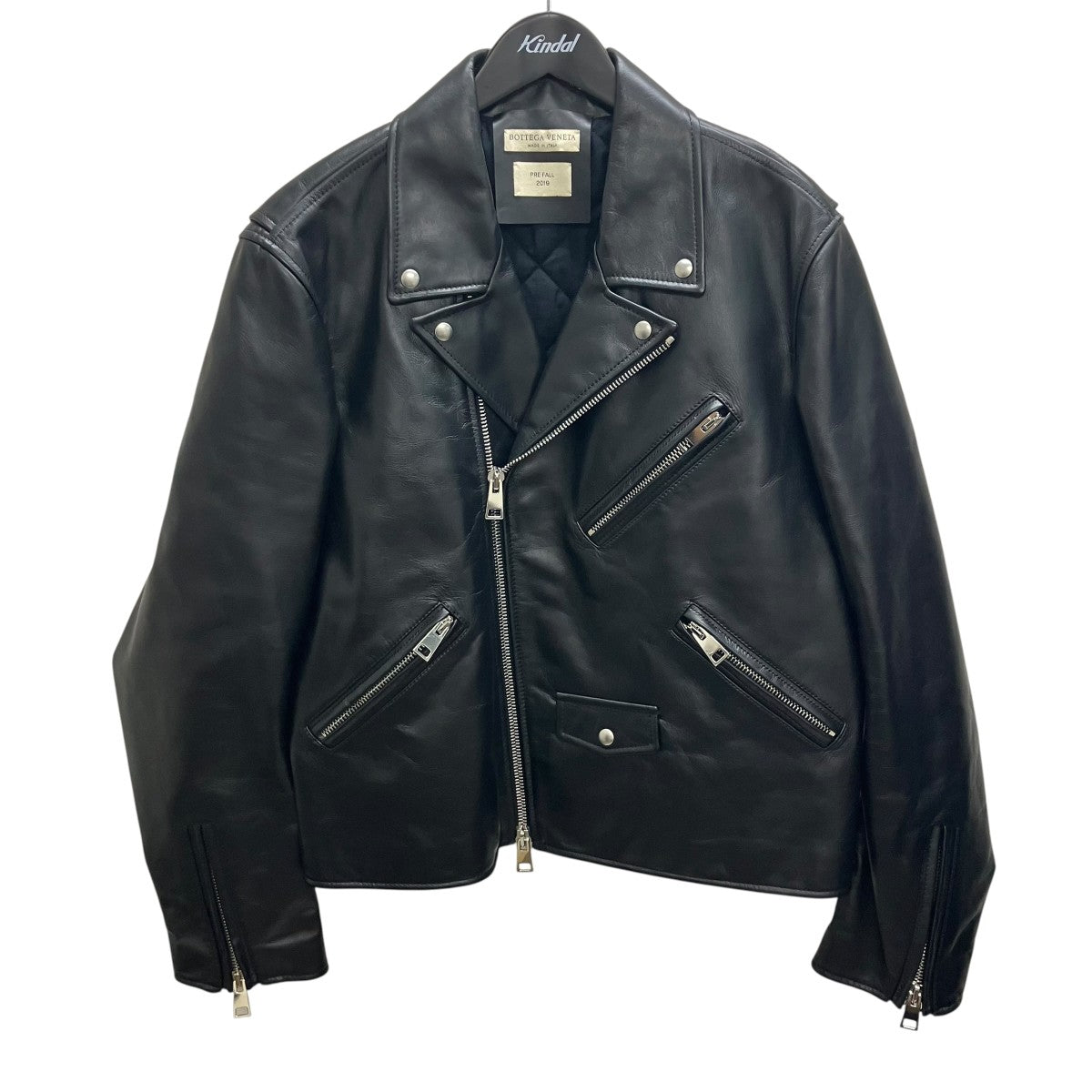 BOTTEGA VENETA 19FW カーフレザー ダブルライダースジャケット 古着・中古-1枚目のアイテム画像