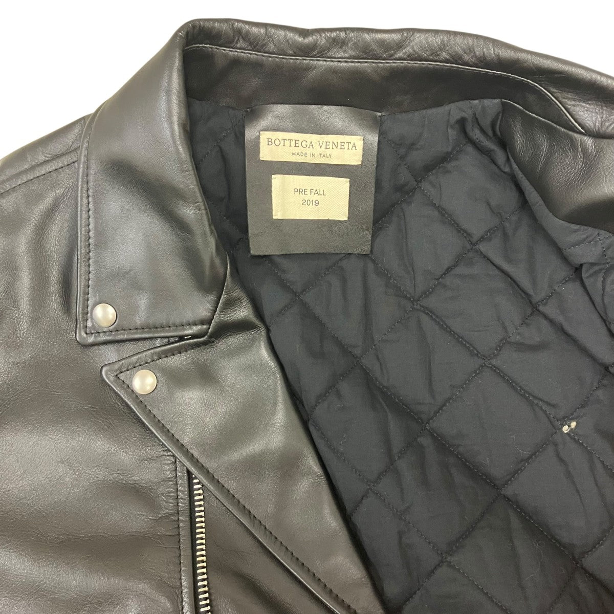 BOTTEGA VENETA 19FW カーフレザー ダブルライダースジャケット 古着・中古-6枚目のアイテム画像