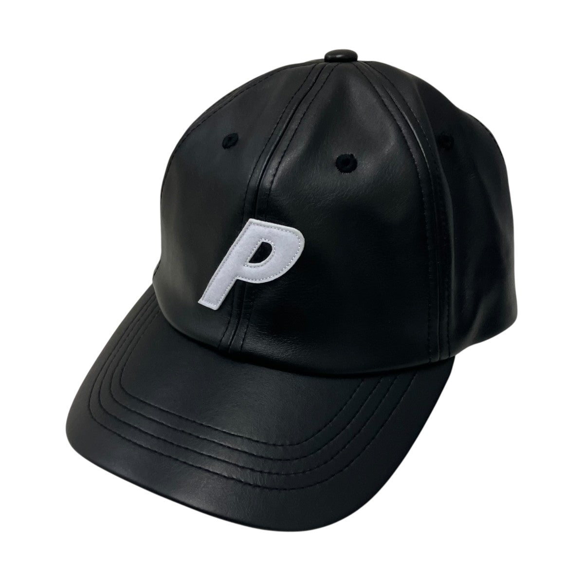 FAUX LEATHER  P 6-PANELキャップ