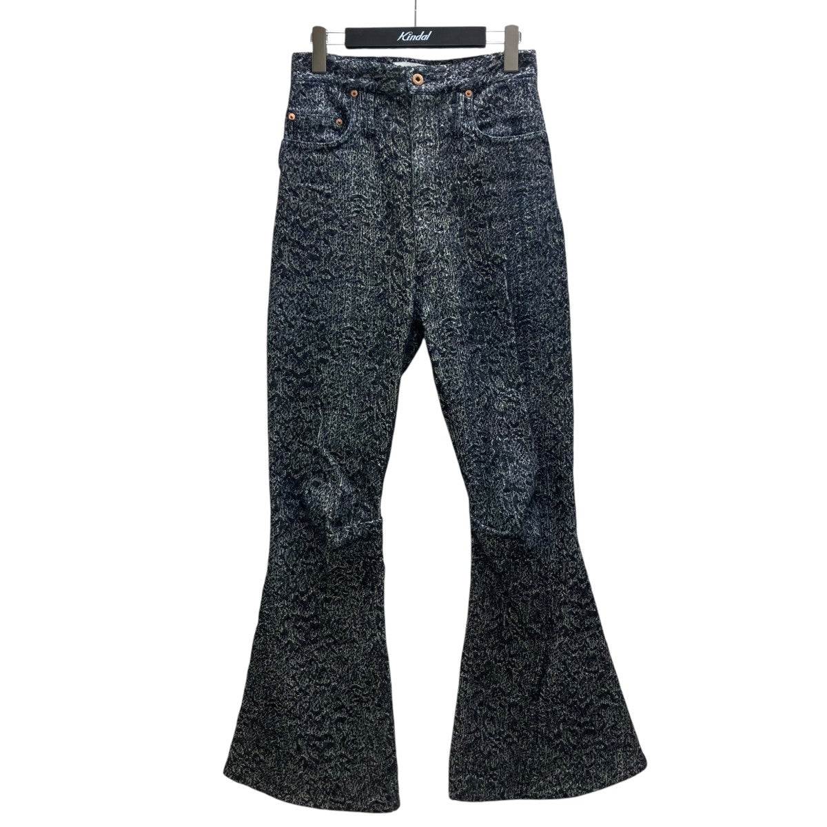 LONG 3D BOOTSCUT JEANS SNAKE SASHIKO スネークサシコジーンズ