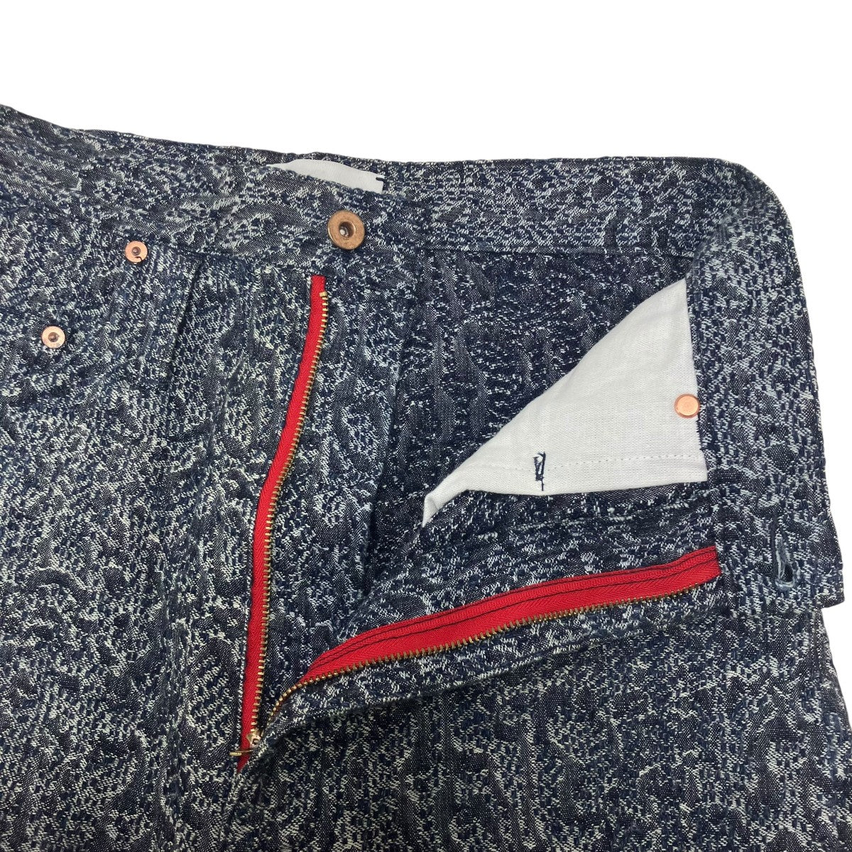 LONG 3D BOOTSCUT JEANS SNAKE SASHIKO スネークサシコジーンズ