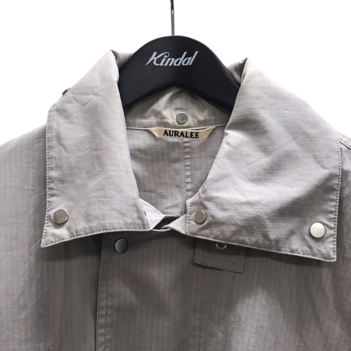 AURALEE WASHED FINX RIPSTOP CHAMBRAY BIG FIELD BLOUSON ブルゾン 古着・中古-3枚目のアイテム画像