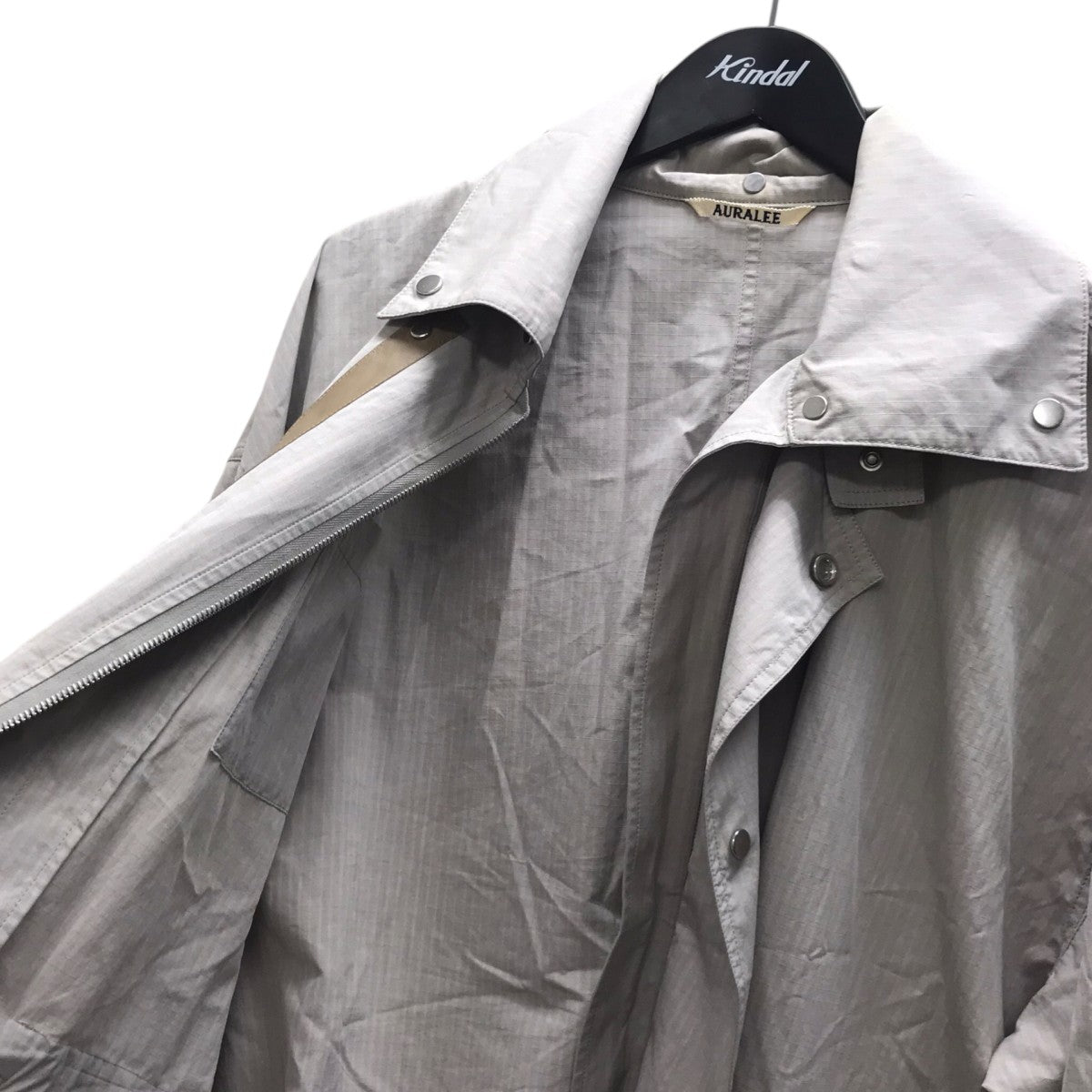 AURALEE WASHED FINX RIPSTOP CHAMBRAY BIG FIELD BLOUSON ブルゾン 古着・中古-4枚目のアイテム画像
