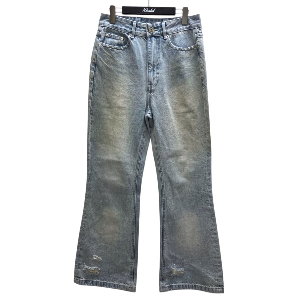 BOOTCUT Jeansユーズド加工フレアデニムパンツ