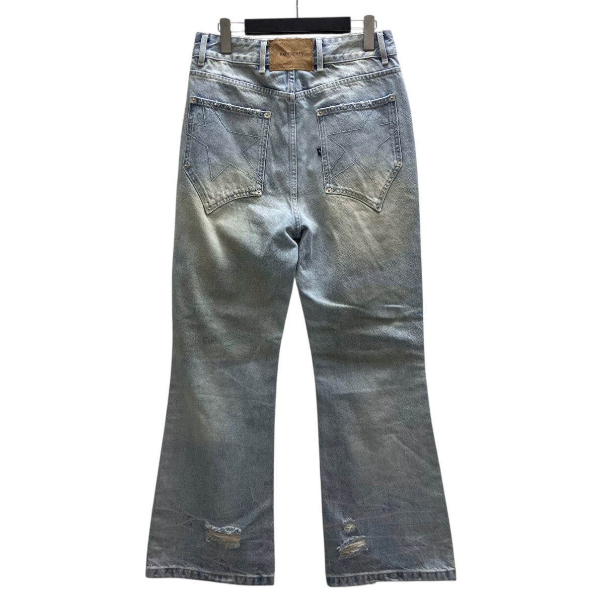 BOOTCUT Jeansユーズド加工フレアデニムパンツ