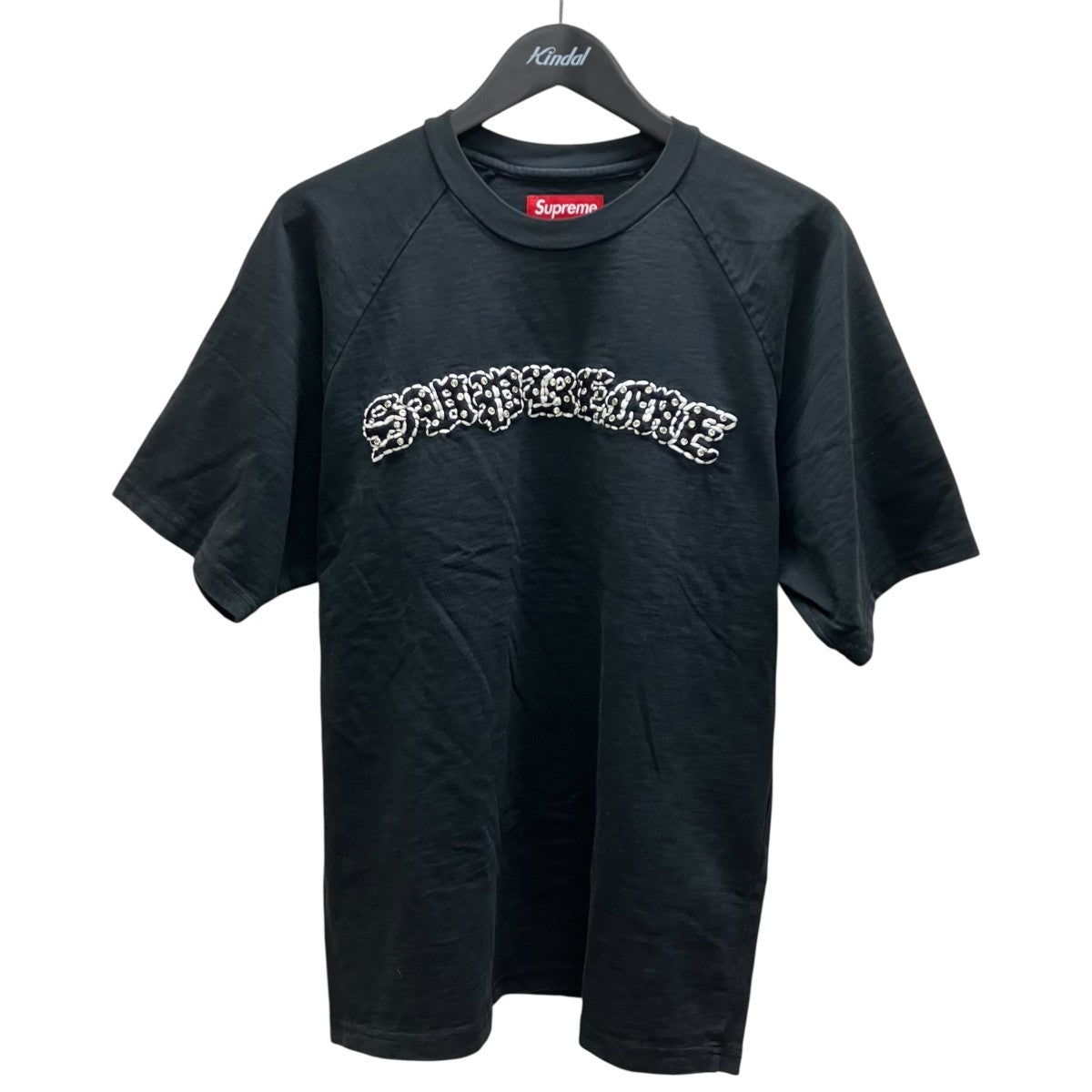 26SSRhinestone Raglan Teeロゴ刺繍Tシャツ