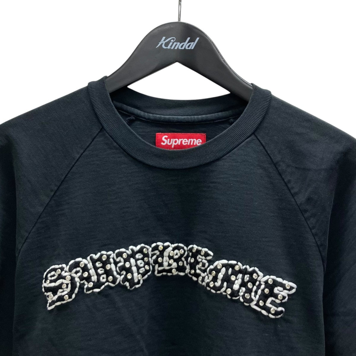 26SSRhinestone Raglan Teeロゴ刺繍Tシャツ