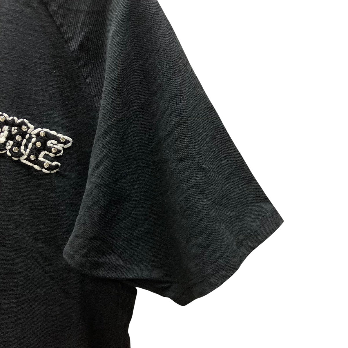 26SSRhinestone Raglan Teeロゴ刺繍Tシャツ