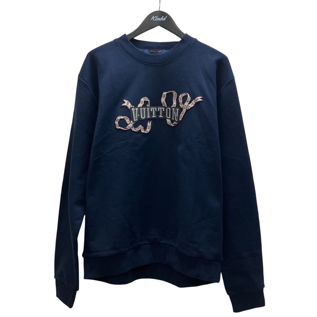 LOUIS VUITTON SS25 Blue Ribbon Patch Embroidered logo Crew 刺繍スウェット 古着・中古-1枚目のアイテム画像