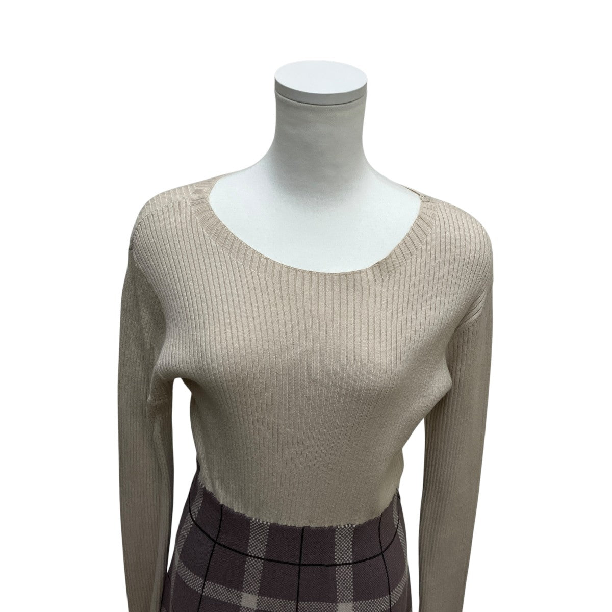 ニットドッキングチェックニットワンピース125-1140003