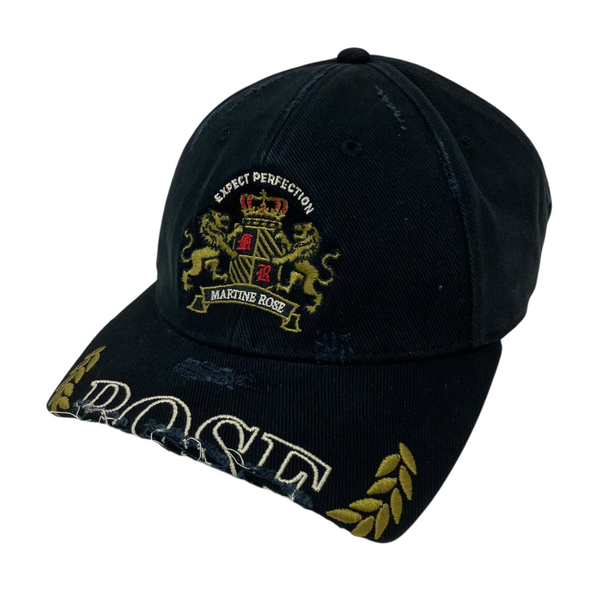 Martine rose CUT PEAK CAP BLACK WASHEDキャップ 古着・中古-1枚目のアイテム画像
