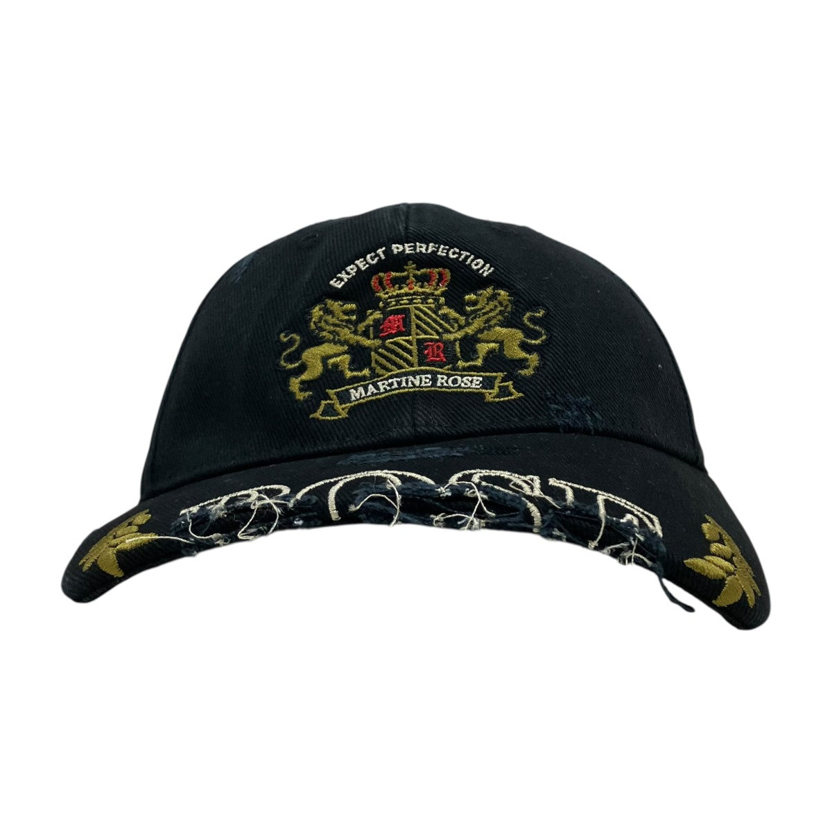 Martine rose CUT PEAK CAP BLACK WASHEDキャップ 古着・中古-2枚目のアイテム画像