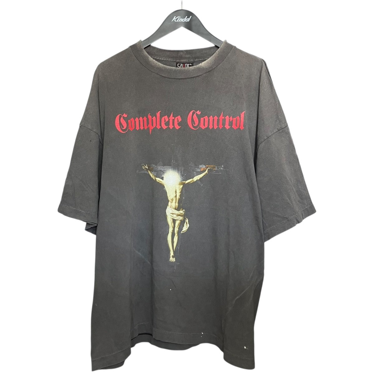 SAINT MICHAEL COMPLETE CONTRL KK SS TEE ヴィンテージ加工Tシャツ 古着・中古-1枚目のアイテム画像