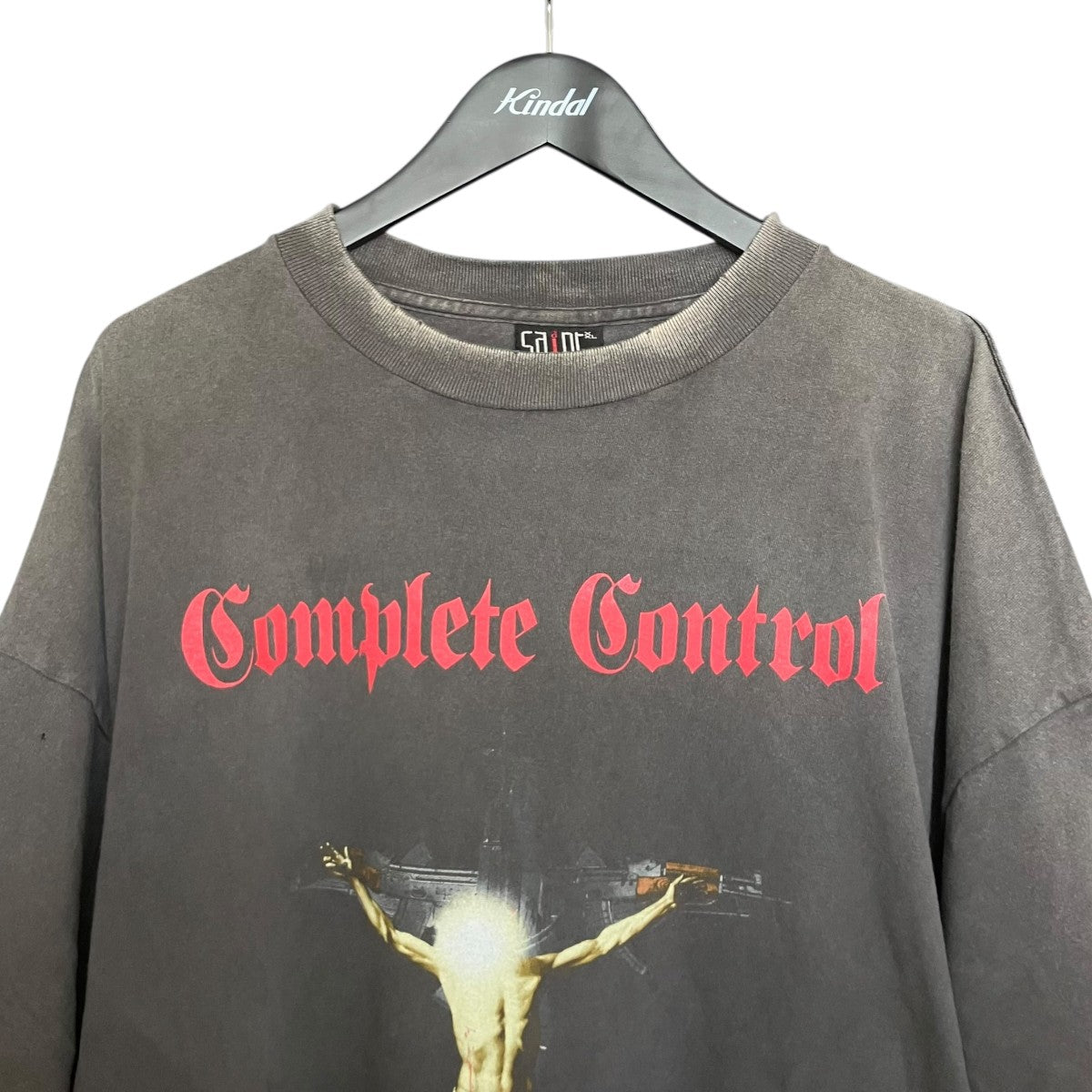 SAINT MICHAEL COMPLETE CONTRL KK SS TEE ヴィンテージ加工Tシャツ 古着・中古-3枚目のアイテム画像