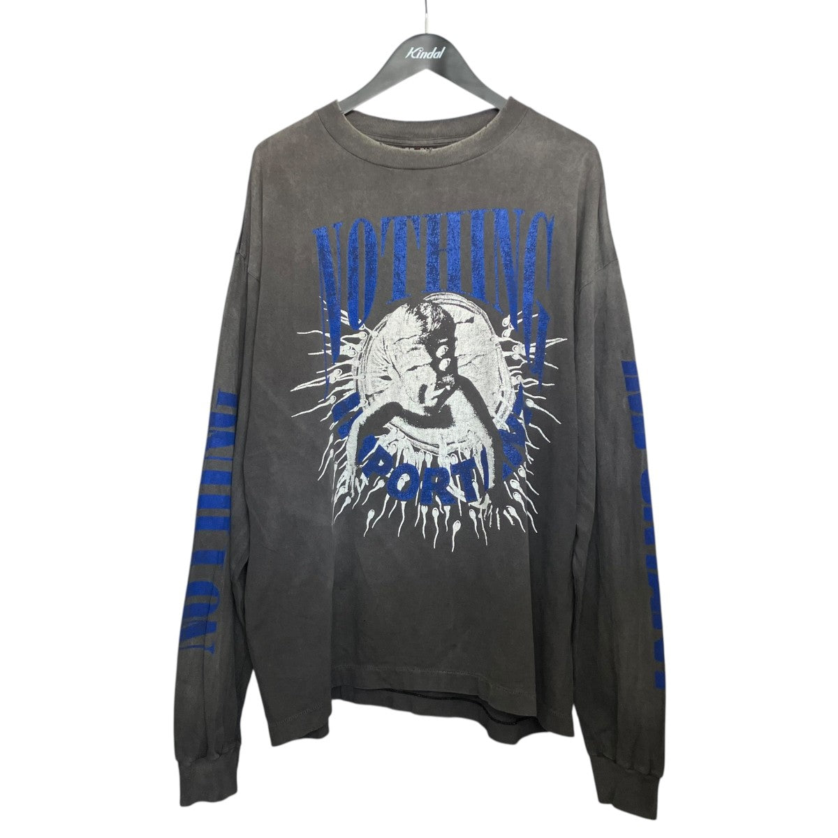 SAINT MICHAEL KK LS TEE NOTHING IMP ヴィンテージ加工ロングスリーブTシャツ 古着・中古-1枚目のアイテム画像