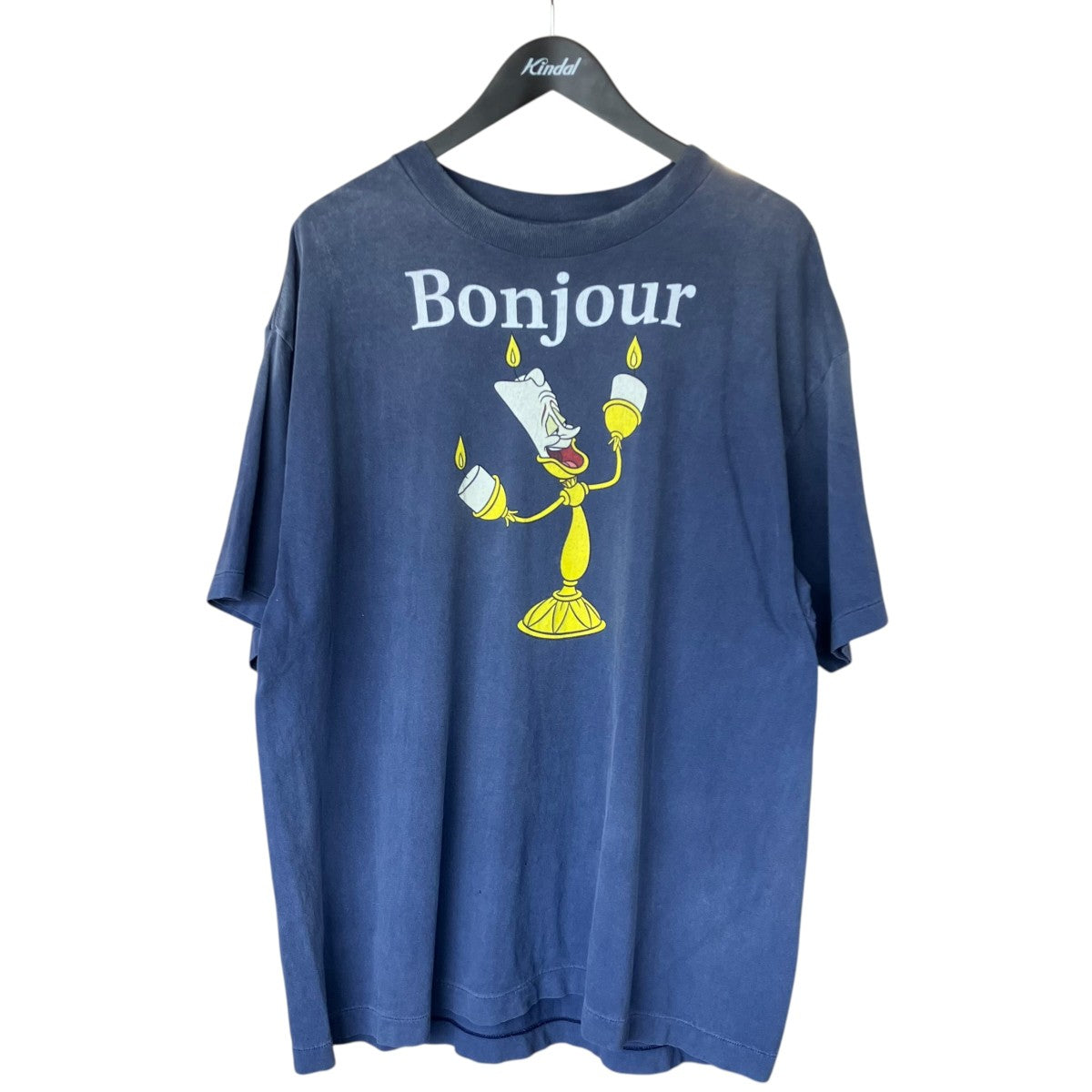 SAINT MICHAEL×Disney SS TEE BONJOUR NAVY プリントTシャツ 古着・中古-1枚目のアイテム画像