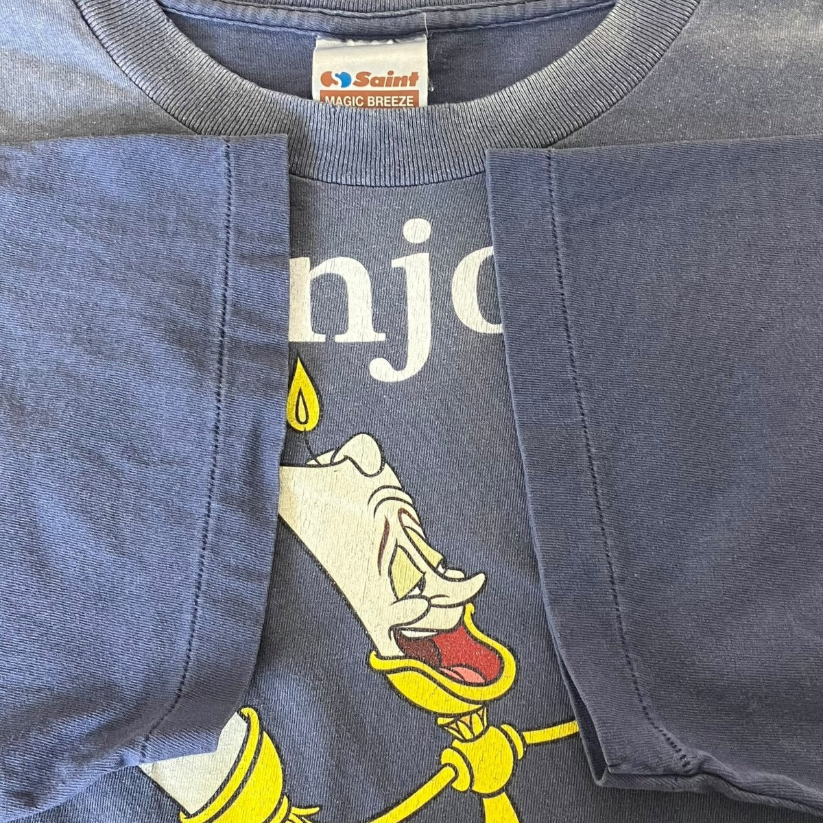 SAINT MICHAEL×Disney SS TEE BONJOUR NAVY プリントTシャツ 古着・中古-4枚目のアイテム画像