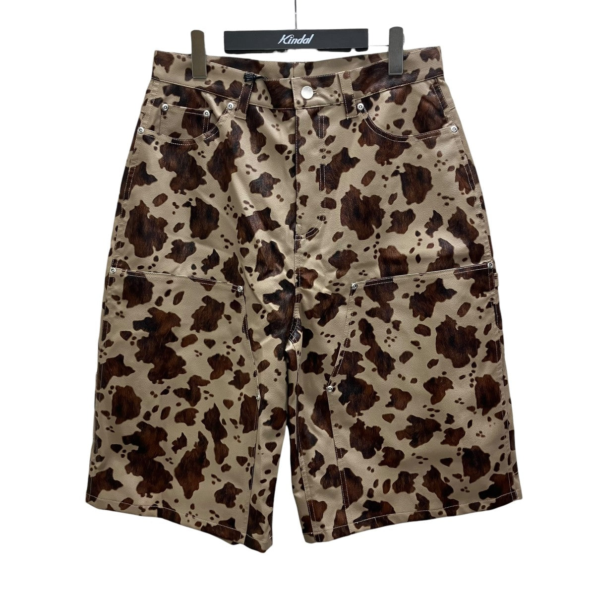 FAUX LEATHER HORSE DOUBLE KNEE SHORTS   HORSE ショートパンツ