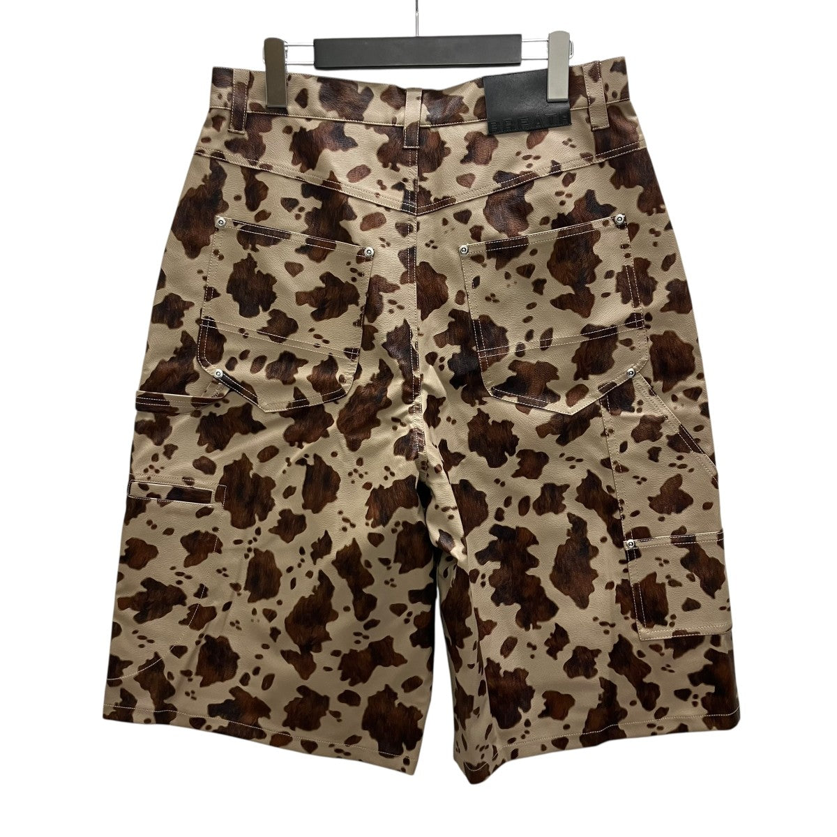 FAUX LEATHER HORSE DOUBLE KNEE SHORTS   HORSE ショートパンツ