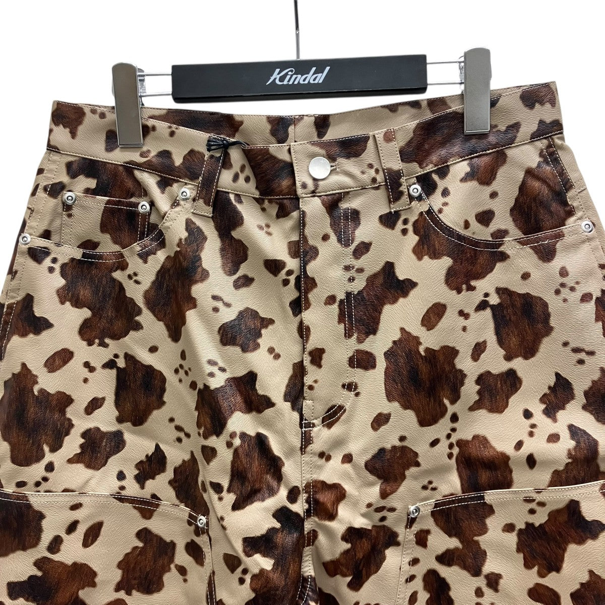 FAUX LEATHER HORSE DOUBLE KNEE SHORTS   HORSE ショートパンツ